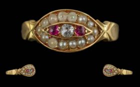 Antique Period Ladies 18ct Gold Diamond,