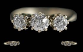 Ladies 1920's 18ct Gold Three Stone Diam