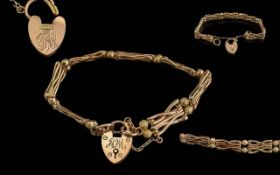 Ladies Fancy Ornate 9ct Gold Bracelet Wi