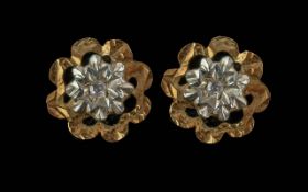 Petite 9ct Gold & Diamond Set Stud Earri