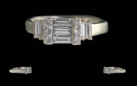 Ladies 18ct White Gold Baguette and Bril