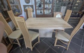 Modern Dining Table & Six Chairs, recta