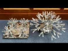 Large Modern Chrome & Crystal Ceiling Li