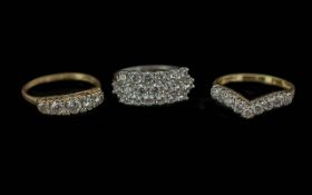 Three Ladies Dress Rings - Two x 14ct an