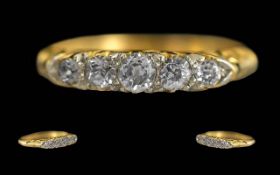 Ladies 1920's 18ct Gold Six Stone Diamon