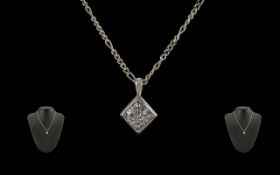 Ladies 18ct White Gold Diamond Set Penda