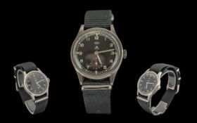 I.W.C Dirty Dozen World War II Mechanical Steel Case Wrist Watch. Illuminous Markers, Black Dial,