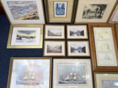 Two Bags Containing a Collection of Modern Framed Prints.