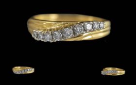 Ladies - Attractive 18ct Gold Diamond Set Dress Ring. Marked 18ct to Interior of Shank. Well Matched