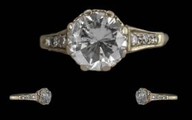 Ladies 18ct Gold Diamond Set Ring, Marked 18ct to Interior of Shank. The Round Brilliant Cut