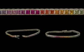 Ladies Fine 9ct Gold Multi - Gem Set Lin