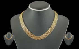 Ladies Superb Quality Well Designed 9ct Gold Necklace - With Full Hallmark To Clasp. Lovely Warm