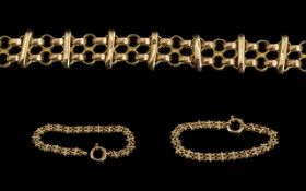 Ladies Excellent Quality Well Designed Bracelet With Excellent Clasp - Full Hallmark For 9ct (375)