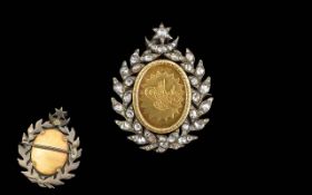 Ottoman Empire 1880-1905, Rare Order of Glory Badge Or Brooch Created During The Reign of Sultan