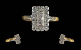 Ladies 18ct Gold Diamond Set Ring. Full Hallmark to Interior of Shank. Well Matched Diamonds of Good