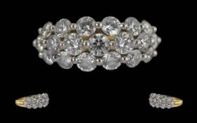 Ladies Excellent Quality 18ct Gold Diamond Set Dress Ring. Full Hallmark to Interior of Shank.