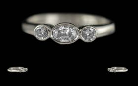 18ct White Gold Three Stone Diamond Ring
