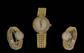 Michael Herbelin Ladies Gold Tone Diamon