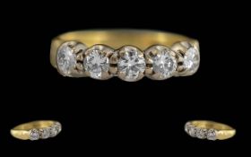 Ladies 18ct Gold 5 Stone Diamond Set Rin