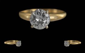 Ladies 14ct Gold Single Stone Diamond Set Ring, Marked 14ct to Shank.