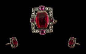 Victorian Period 1837-1901 Ladies 18ct Gold Ruby & Diamond Set Ring - Excellent Design And Form. Not