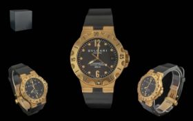 Bvlgari Switzerland Gents Superb Quality 18ct Gold Automatic Chronometer Wrist Watch - Marked 750 (