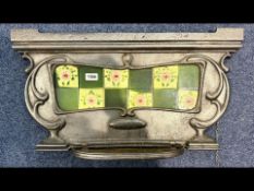 Antique Cast Plaque, Art Nouveau style, flower decoration, lower ledge ideal for keys, etc.