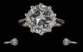 Ladies 18ct Gold Single Stone Diamond Set Ring. Full Hallmark to Shank.