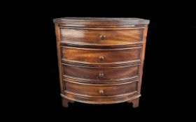 Bow Fronted Miniature Chest in the style of a 19th century apprentice piece. Measures 9.5'' x 9''