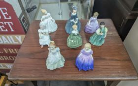 Eight Small Royal Doulton Figurines, including Belle, Amanda, Francina, Marie, etc. All with boxes.