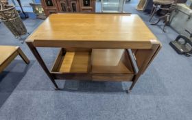 Teak G Plan Hostess Trolley, hinged side tray. Height 28