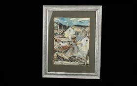 Terry McGlynn (1903-1973) Framed Mixed Media Painting titled 'Split-Dalmatia',