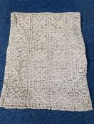 Beautiful Large Hand Crocheted Bedspread, beige, over 100 years old, in excellent condition.