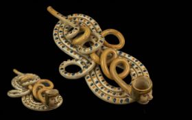 Early 19th Century Pratt Ware Pottery Novelty Coil Pipe. Overall good condition, no breakages. 9.