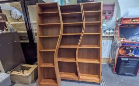 Stylish Veneered Bookcase in three sections. Height approx. 80