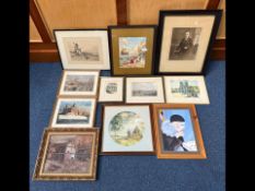 Collection of Prints, various sizes, topics to include sea scapes, Victorian scenes,