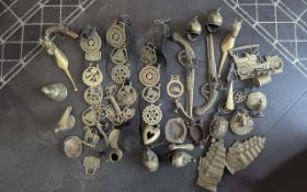 Collection of Horse Brasses and other assorted brass ware, including horse brasses, pistols, bell,