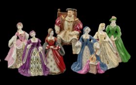 Wedgwood Hand Painted Collection of Henry The VIII And His Six Wife's, In a Ltd and Numbered