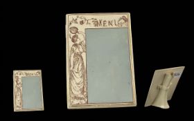 Rare J Macintyre Pottery Menu - Table Sign, impressed mark, designed by Walter Crane.