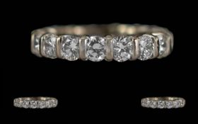 Ladies Platinum Gold Full Eternity Diamond Set Ring - Comprising 20 modern Brilliant Cut diamonds