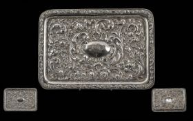 Edwardian Period 1902 - 1910 Fine Quality Sterling Silver Ornate Embossed Tray of Rectangular Form,