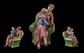 Royal Doulton Hand Painted Figure ' When I Was Young ' HN3457. Designer P. Parsons. Issued 1994 -
