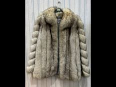 Beautiful Ladies Silver Fox Jacket, from Saga Fox, collar and reveres, hook and eye fastening,
