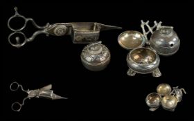 Victorian Novelty Cruet Set, in the form of curling bowls. Kite mark to underside.