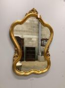 A Victorian style gilt composition wall mirror, width 73cm, height 100cm. Condition - good