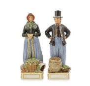 A pair of rare Royal Copenhagen figures, Girl from Amager, the Daughter of Alyth Pitter Pitters