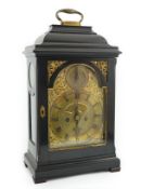 Edward Pistor of London, a George III ebonised pear wood eight day bracket clock in plain