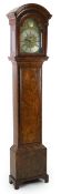 Luke Wise, a George II walnut cased eight day longcase clock, the 30.5cm arched brass dial with