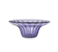 A large Daum Nancy amethyst glass bowl c.1926, the fluted body engraved towards base, signed and