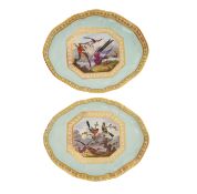 A pair of Derby ornithological dessert dishes, c.1815, painted in the manner of Richard Dodson